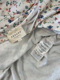 Sézane White Floral Dress with Waist Tie Accent