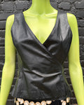 Vintage BCBG leather wrap top