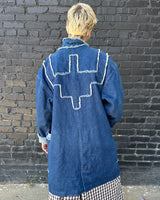 Vintage Denim Midi Coat