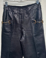 70s Gucci leather horsebit pants