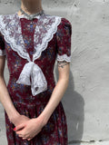 Vintage Gunne Sax Puff Sleeve Dress with Lace