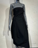 Cordera black strapless midi dress
