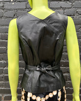 Vintage BCBG leather wrap top