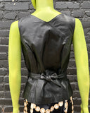 Vintage BCBG leather wrap top