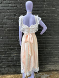 Vintage Gunne Sax Pink and White Dress
