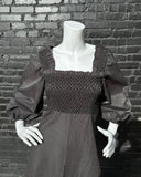 Ganni Smocked Metallic Dress