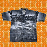 Y2K dolphin button down - black