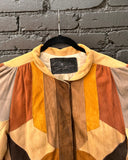 Vintage Patchwork Suede Bomber