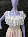 Vintage Gunne Sax Pink and White Dress