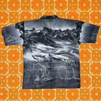 Y2K dolphin button down - black