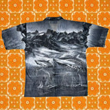 Y2K dolphin button down - black