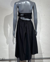 Cordera black strapless midi dress