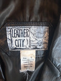 Vintage Leather Jacket With Bird Detailing