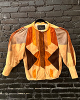 Vintage Patchwork Suede Bomber