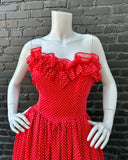 80s Gunne Sax by Jessica McClintock Polka Dot Gown