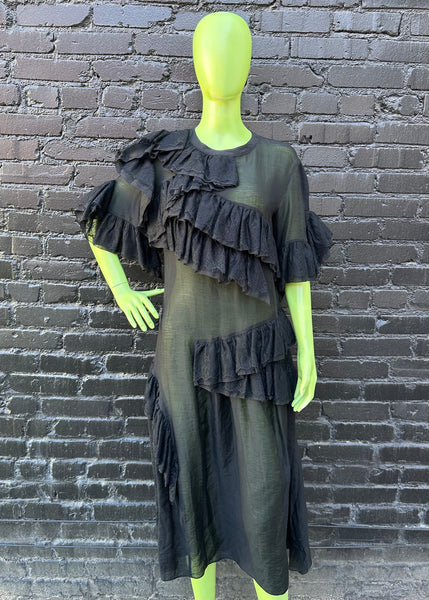 Goen.J sheer ruffled maxi dress