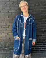 Vintage Denim Midi Coat