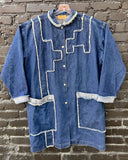 Vintage Denim Midi Coat