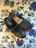 Black Leather Free People Clogs