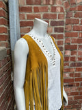 Leather and Fringe Handmade Vest