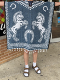 Western Style Horse Poncho in Blue