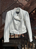 Vintage Wilson’s Leather Motorbike Crop in White Leather