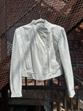 Vintage Wilson’s Leather Motorbike Crop in White Leather
